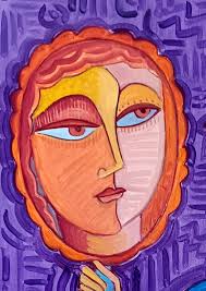 Large Artwork Original Art Free Shipping " Coquette " Size 20 X 16 Inch  50x40cm