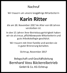 Ab februar 2021 arbeitet mein mann martin ritter ebenfalls in unserem team mit. Traueranzeigen Von Karin Ritter Www Trauer Ms