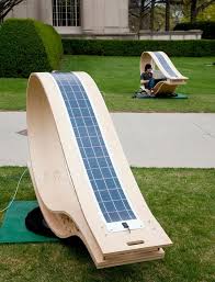 Mini Solar Power Station In Outdoor Wooden Lounge Mit Soft Rockers By Kennedy And Violich Architecture Solar Lounge Chair Solar Panels Solar Solar Energy Diy