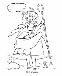 Little Bo Peep Coloring Page Coloring Pages Nursery Rhymes Coloring Books