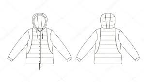Drawing & sketching tutorials basics art supplies painting arts & crafts by. Technical Drawing Of Childrens Fashion Childrens Jacket With A Hood And Stitch Front And Back Views 284383900 Larastock