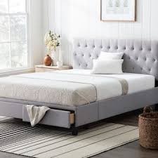 Brookside Anna Stone Queen Platform Bed With Storage Lowes Com In 2020 Platform Bed With Storage Bed With Drawers California King Platform Bed