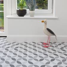 All styles of tile · seamless grout install · spanish tile 30 5cm X 30 5cm Geometric Grey Peel And Stick Vinyl Floor Tiles 274 5056 Create Your World