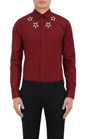 Black And Red Designer Shirt Givenchy Star Print Buffalo Check Shirt Red Red Black Modesens Buffalo Check Shirt Mens Designer Shirts Designer Sportswear