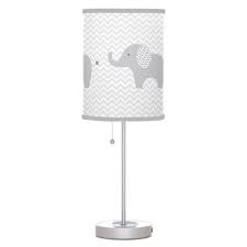 Cute Grey Chevron Elephant Nursery Table Lamp Zazzle Com Nursery Lamp Elephant Nursery Chevron Elephant Nursery