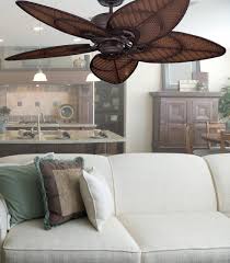 This Attractive Ceiling Fan Features Five Wicker Blades In A Tropical Design And A Venetian Bron Unique Ceiling Fans Unusual Home Japanese Home Decor