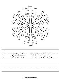 I See Snow Worksheet Kids Writing Worksheets Handwriting Activities