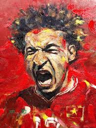 Portrait of football player Nguyen Xuan Son painted with Acrylic paint