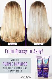 Brass Toning Purple Shampoo For Blonde Bleached Silver Or Brown Highlighted Hair Purple Shampoo For Blondes Purple Shampoo Hair Highlights