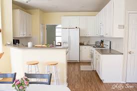white kitchen makeover ugly and dated