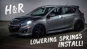 Their mazda 5dr lowering spring offer you the ability drop ride height, increase damper, and stiffness. The Speed 3 Goes Low H R Lowering Spring Install Youtube