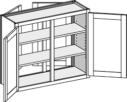 We built all new upper wall cabinets plus a cabinet to encapsulate the refrigerator. Wall Cabinets Cabinet Joint