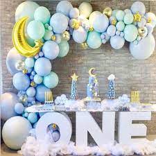 Blue Baby Shower Balloon Garland Kit With Star Moon Balloon Maca Blue Green Balloon Baby Boy 1st Birthday Underwater Blue Balloon Arch Kit Birthday Balloon Decorations Baby Birthday Balloon Baby