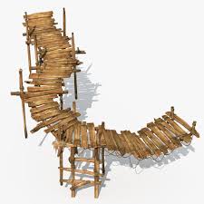 Old Wooden Bridge 02 3d Model Wooden Bridge Interior Design Art Wooden Sculpture