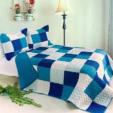 Check spelling or type a new query. Modern White Blue Patchwork Teen Bedding Boy Girl Quilt Set Geometric Kidsroomtreasures Com
