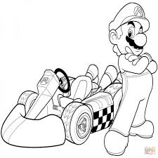 Mario kart wii coloring pages. Luigi Mario Kart Colouring Novocom Top