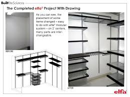 Viewed 1k times 0 i would like to install an elfa system in a storage room under the stairs, but cannot find out what distance apart the vertical wall brackets should be placed at. Typical Walk In Closet With Elfa Decor Ppt Video Online Download