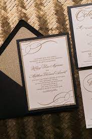 Theresa Suite Fancy Glitter Package Black And Gold Glitter Wedding Invitat Trendy Wedding Invitations Letterpress Wedding Invitations Fun Wedding Invitations