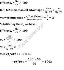 What Effort Will A Machine Of Efficiency 90 Apply To In 2021 Effort Physics Questions How To Apply