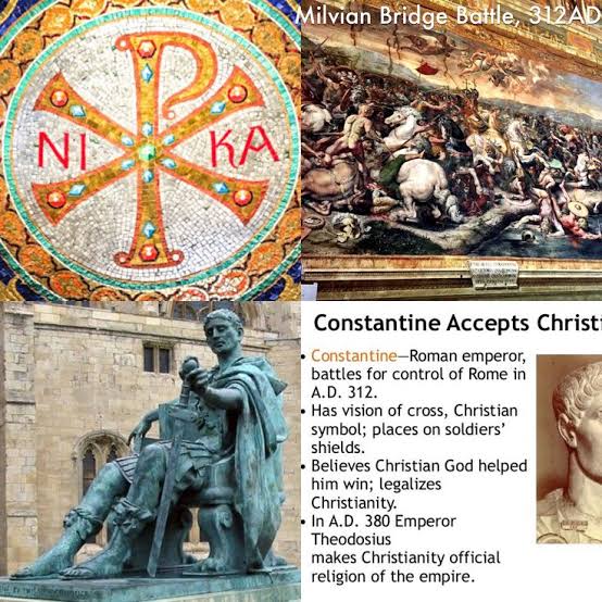 OTD 1706 yrs ago, on the eve of the #BattleoftheMilvianBridge (312AD),  Constantine the Great received a Vision of the #Cross which took the form  of the "Chi-Rho" and bore the inscription "IN