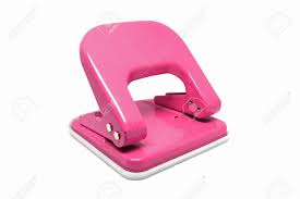 Pink Office Paper Hole Puncher Isolated On White Background. Stock Photo,  Picture and Royalty Free Image. Image 105086302.