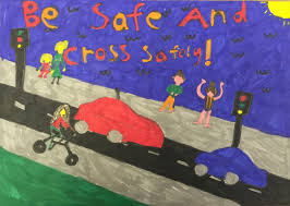 Safety children in traffic vector. Poster Painting On Road Safety Hse Images Videos Gallery