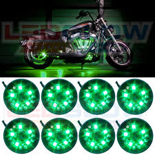 8pc Ledglow Green Led Pod Motorcycle Accent Underglow Lights Kit W Power Switch Ebay