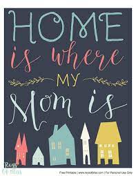 Home Is Where My Mom Is Mother S Day Free Printable 8x10 Print And Card Mothersday Mothers Day Cards Craft Mothers Day Presents Mothers Day Cards