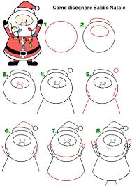 Disegni Di Babbo Natale Da Colorare Costume Rosso Con Cappello Ghirlanda Luminosa Intorno Al Col Tutorial Di Disegno Easy Drawing Tutorial Idee Per Disegnare