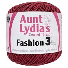 Aunt Lydias Fashion Crochet Thread Size 3 Scarlet