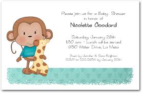 Boy Baby Monkey Baby Shower Invitations