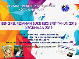 Berikut merupakan senarai mata pelajaran tersebut bagi tahun ini (2020) sekian, semoga perkongsian daripada admin pada kali ini iaitu senarai mata pelajaran sekolah rendah tahun 2020 memberikan informasi terkini buat semua. Bengkel Espbt Pesanan Buku Teks Kegunaan 2019 Ppd Kk Pejabat Pendidikan Daerah Kota Kinabalu