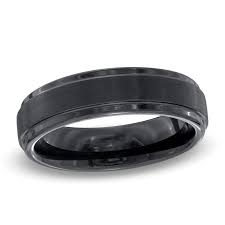 Triton Men S 6 0mm Comfort Fit Double Groove Black Tungsten Wedding Band Zales Outlet Black Tungsten Wedding Band Tungsten Wedding Bands Black Tungsten