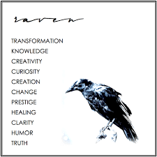 Raven Transformation Knowledge Creativity Curiosity Creation Change Prestige Healing Clarity Humor Truth Animal Spirit Guides Black Bird Raven Tattoo