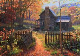 Autumn At The Cabin Pictures To Paint Country Art Painting