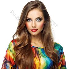 Stunning Look Smart Lady In Colorful Summer Outfit PNG Images
