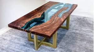 I love how this coffee table mixes black iron legs, a brass top, and raw wood edges for a perfect industrial trio, she shares. Live Edge River Table Woodworking How To Youtube