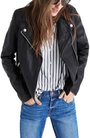 47 Things To Add To Your Wardrobe If You Only Wear Black Washed Leather Moto Jacket Leather Moto Jacket Leather Jackets Women