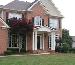 Gable Portico For 2 Story Brick Home Portico Designed And Built By Georgia Front Porch House Front Porch Portico Design Front Porch Decorating