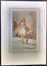 Snowdrop Flower Fairy Vintage Print 1930 S Cicely Mary Vintage Prints Flower Fairies Books Art