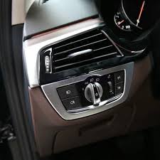 For Bmw 5 Series G30 2017 2018 Abs Chrome Car Front Headlight Head Fog Light Lamp Switch Button Cover Trim Interior Car Front Interior Accessories Chrome Cars