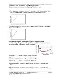 Range of piecewise functions practice rate of change and slope worksheet with answers 438378 paring two functions by rate of change practice worksheet rate of change and slope worksheet with answers 219391 linear equation word problems worksheet with answers worksheets rate of change and slope worksheet with answers 23713255 Exploring Rate Of Change In Motion Problems 4 Worksheet For 8th 9th Grade Lesson Planet