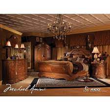 Aico Cortina 4pc Sleigh Bedroom Set In Honey Walnut King Size Bedroom Sets Sleigh Bedroom Set Luxury Bedroom Furniture