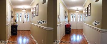 The increased ceiling height was conceived by adding some structural columns and a triple barrel arch, creating a usable balcony that connects to the original back stairwell and overlooks the kitchen as well as the. Paint Half Wall With Chair Rail Do You Have A Chair Rail In Your Home Are Your Walls The Same Color Chair Rail Living Room Paint Dining Room Paint Colors