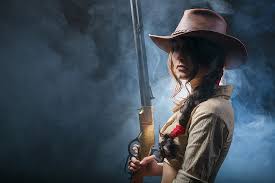 Woman Holding Rifle Wallpaper Look Style Winchester Western Cowboy Hat Hd Wallpaper Wallpaperbetter