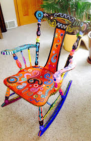 Hand Painted Whimsical Chair This Was A Super Fun Chair To Paint Love Getting Funky With Painted Chai Whimsical Furniture Painted Chairs Colorful Furniture