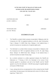 What to expect from your life agent. Statement Of Claim Example