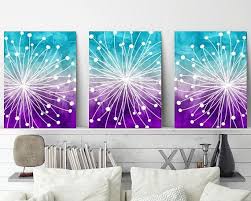 Watercolor Wall Art Watercolor Dandelion Art Aqua Teal Purple Bedroom Wall Decor Canvas Or Prints Purple Bedroom Walls Wall Decor Bedroom Purple Bedrooms