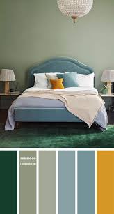 Sage And Soft Blue Bedroom With Mustard Accents Blue Green Bedrooms Green Bedroom Colors Green Bedroom Walls