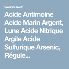 La silice est très peu soluble dans l'eau. Acide Antimoine Acide Marin Argent Lune Acide Nitrique Argile Acide Sulfurique Arsenic Regule Antimoine Corne De Cerf Blanc D Espagne